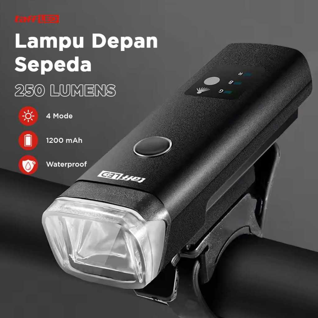 Senter Lampu Sepeda Waterproof Rechargeable 350LM TaffLED - HJ-047