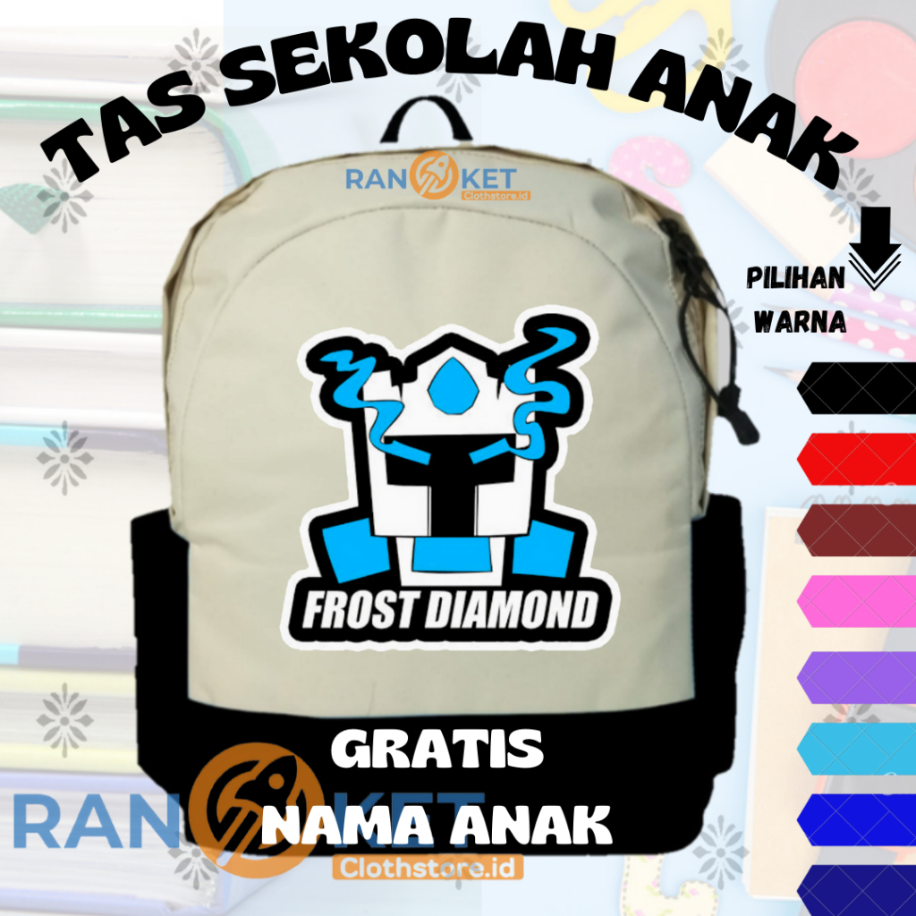 Tas Anak Frost Diamond Youtuber I Tas Anak Sekolah Frost Diamond Youtuber {FREE CETAK NAMA} COD
