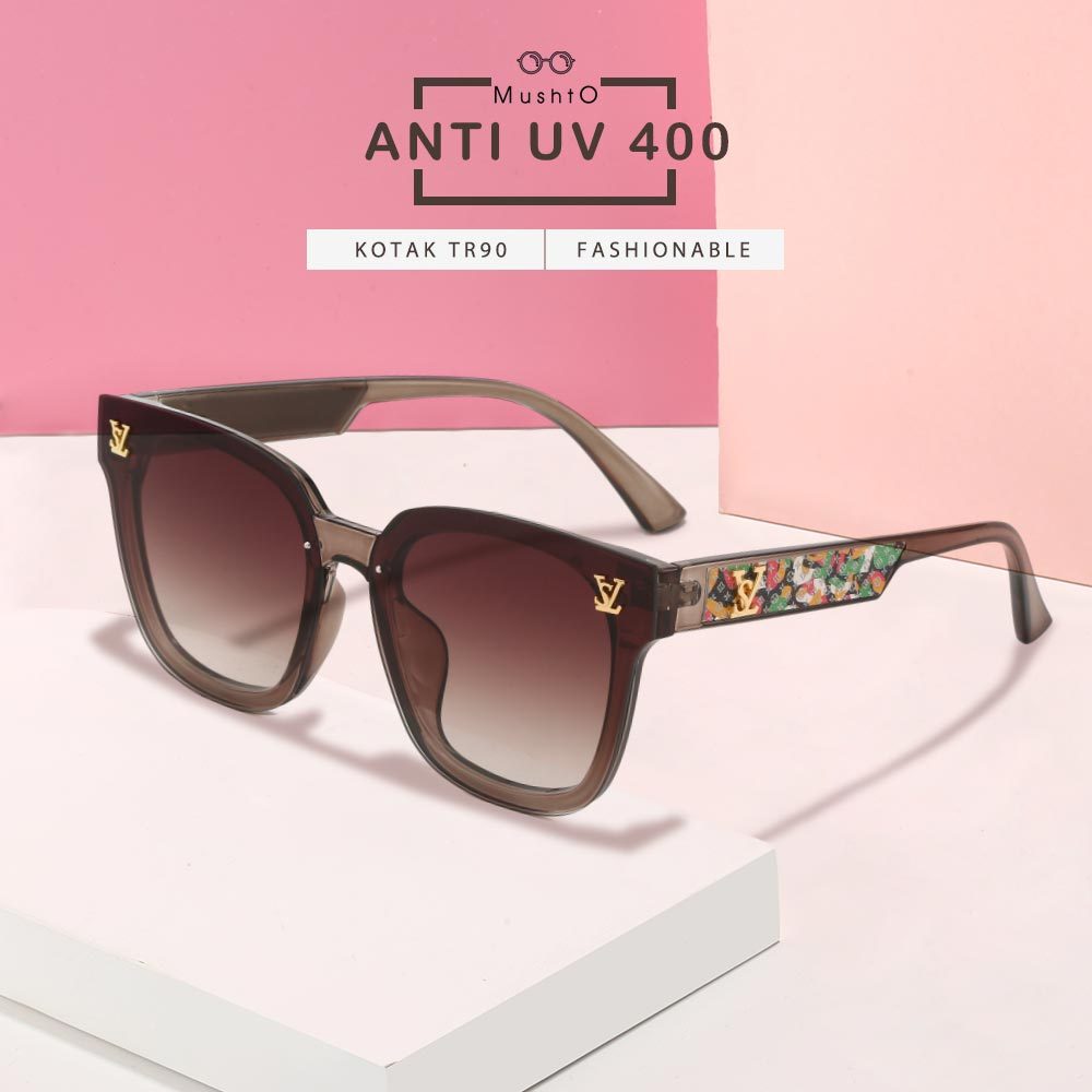 Mushto Kacamata Sunglasses Anti Silau Anti UV 400 Tr90 Frame Ringan Dan Kuat Fashion Wanita Stylish 