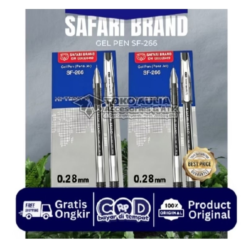 

BULPEN MURAH SAFARI BRAND 0.28 GELL PEN SF-266 (1pack /isi 12pcs)