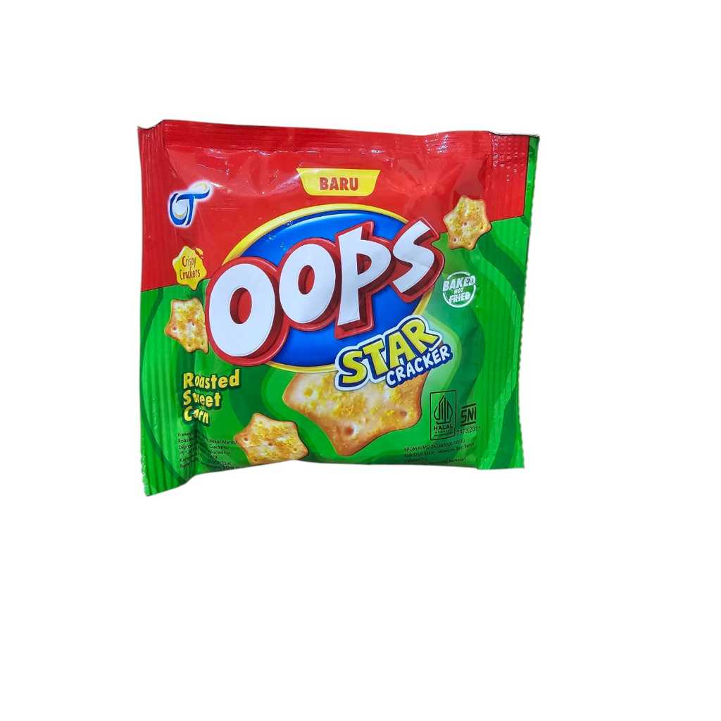 Oops Star Crackers 10g (Roasted Sweet Corn)/ Camilan.. Biskuit Oops