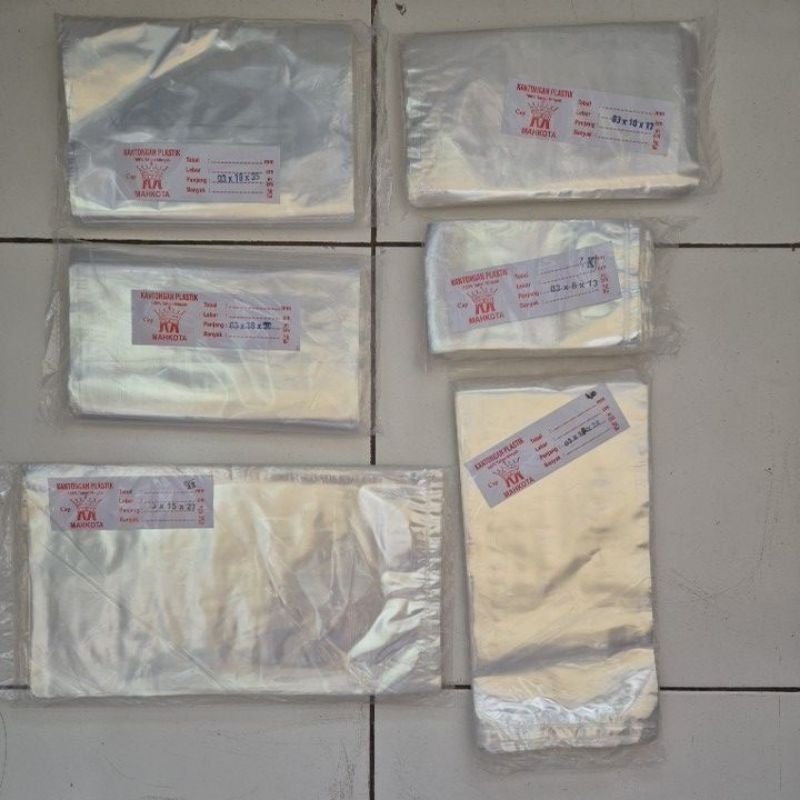 250gr plastik PP 03 tebal bening 18x30/ 20x35 / 25x45/ 30x45/ 40x60