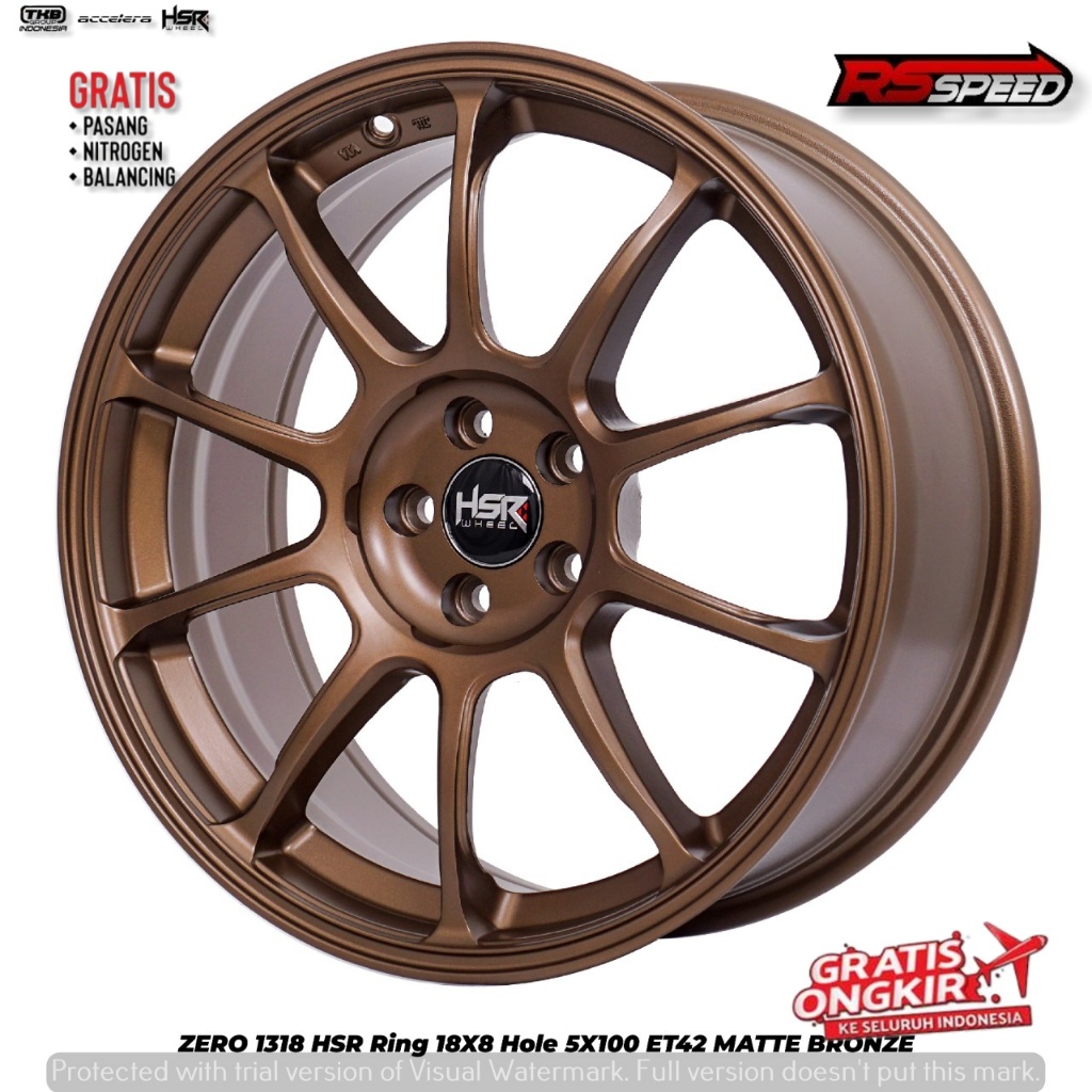 Velg Mobil Sienta Ft86 Wish Velg Racing R18 HSR Zero Pcd 5x100 lebar 8 Bronze