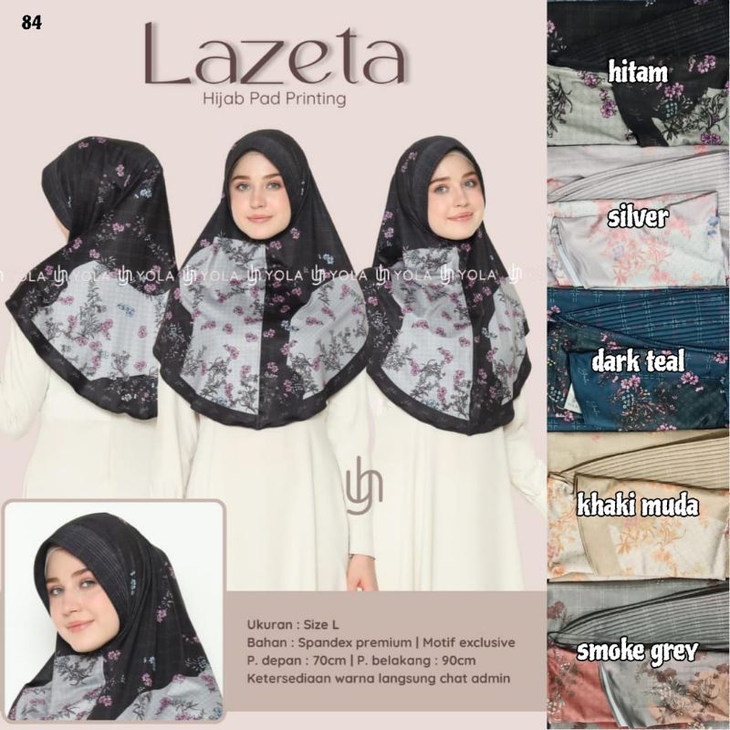 hijab instan varisha lazeta pad motif printing yola | hijab pad motif | yola hijab