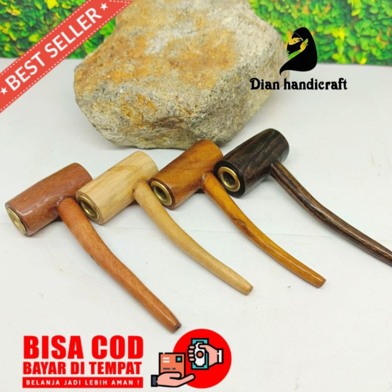 Once Pipa Kayu Motif Cangklong Unik Panjang ±9cm