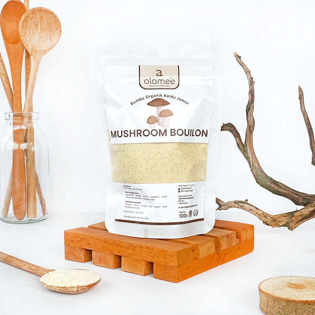 

ALAMEE Bubuk Kaldu Jamur NON MSG Bumbu Dapur Organik Praktis Mushroom Powder 100gr