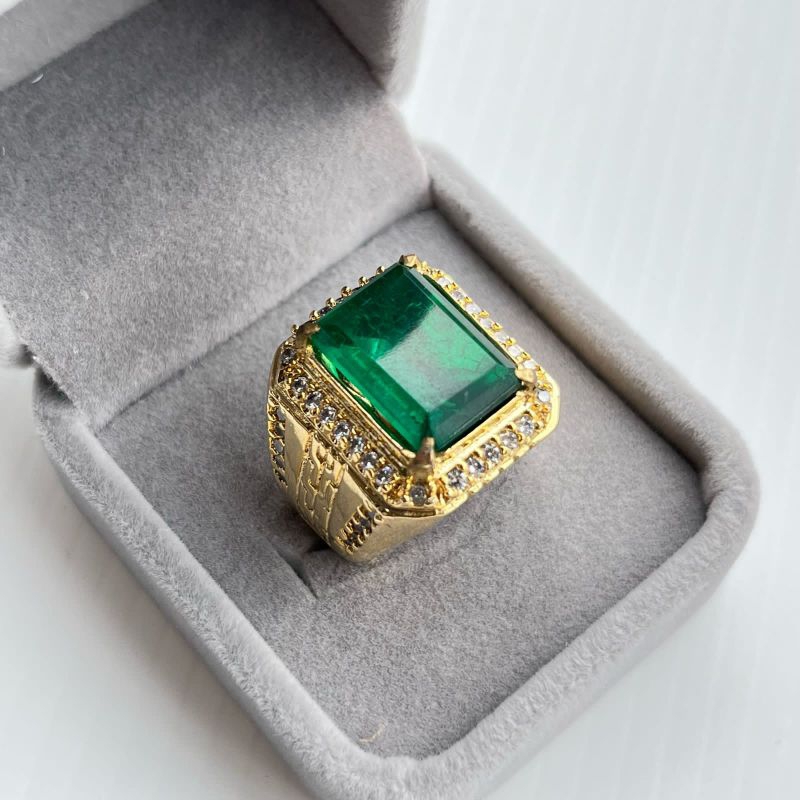 Cincin Batu natural zamrud Rusia Original Stone kualitas terbaik