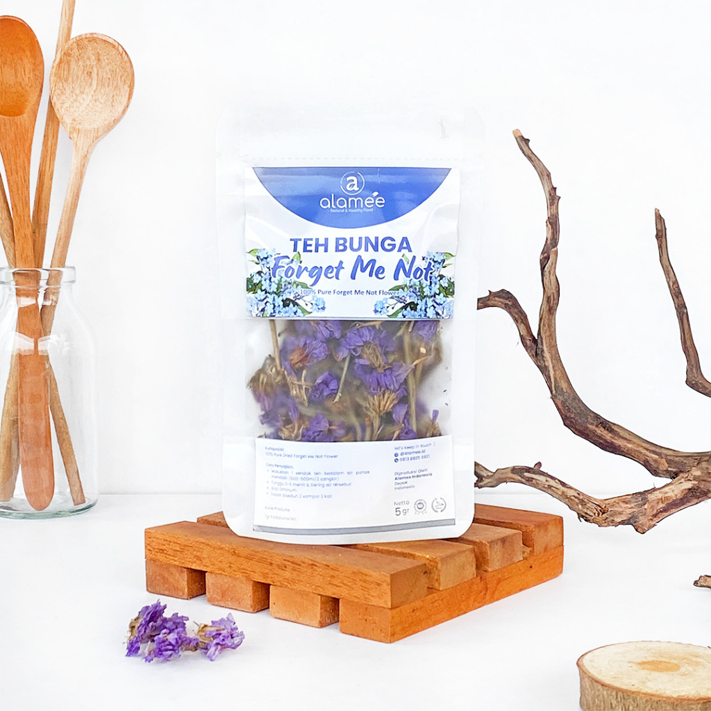 

ALAMEE Teh Bunga Forget Me Not Flower Tea Organik Kering Dried Alami Teh Herbal Asli 5 Gr