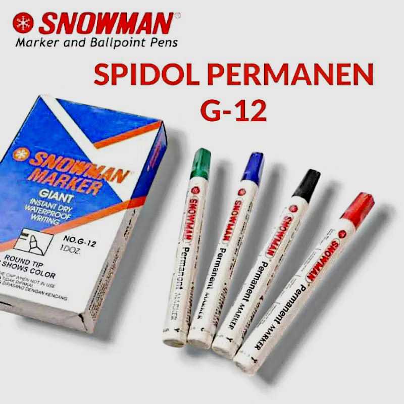 

SNOWMAN - SPIDOL PERMANENT MARKER G-12 WARNA MERAH - BIRU - HITAM
