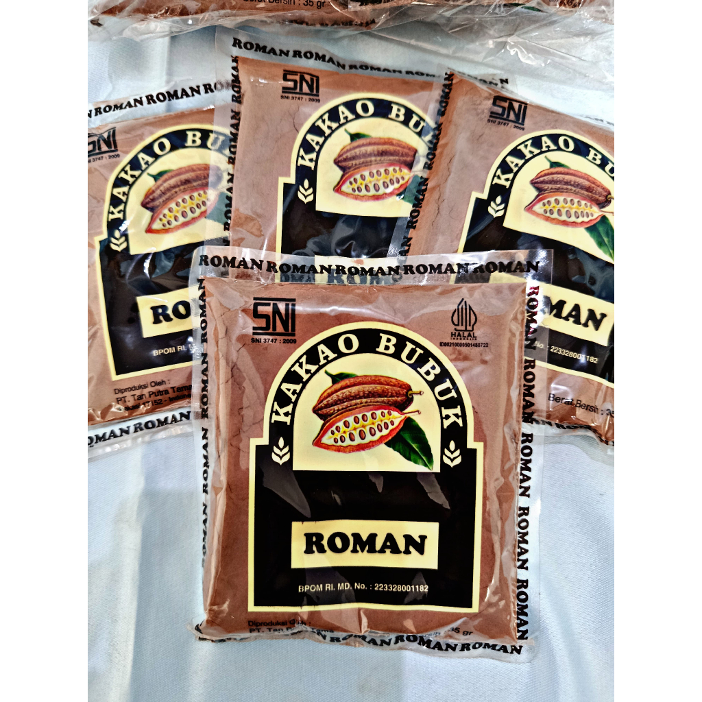 

COKLAT BUBUK MEREK ROMAN/COKELAT BUBUK ROMAN 1 PAK ISI 10 SACHET 35 GR.