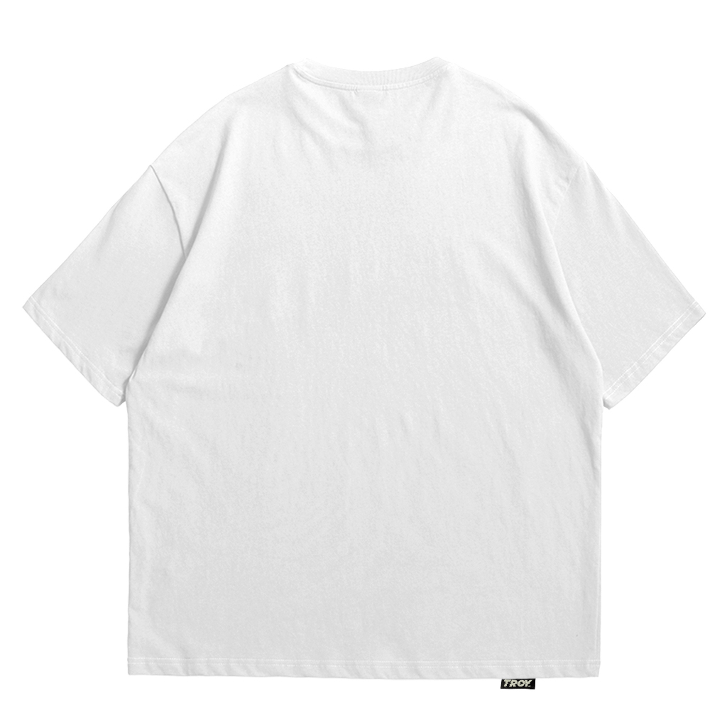Troy Company Oversize Tshirt White Arithmetic - Kaos Oversize Putih Lengan Pendek OVD 3106