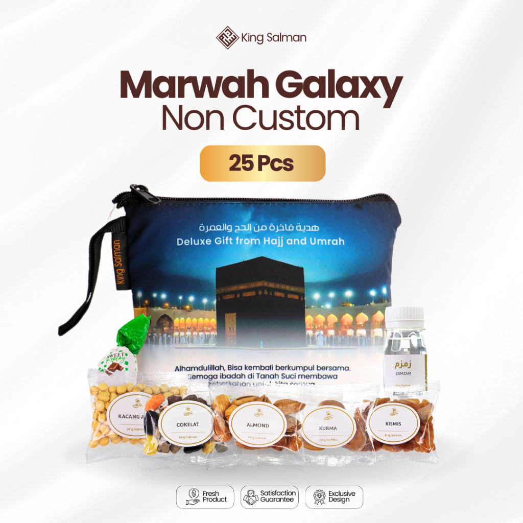

Paket Oleh Oleh Haji dan Umroh Premium - King Salman Gift | MARWAH GALAXY 25 PCS Pouch Non Custom