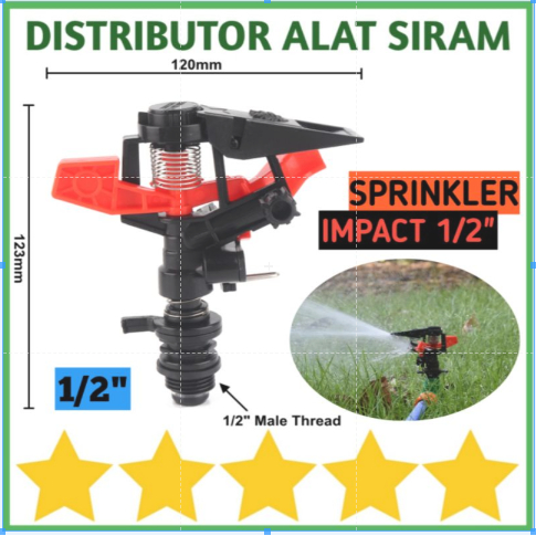 SPRINKLER IMPACT / IMPULSE 1/2 INCH ALAT SIRAM TAMAN KEBUN NOZZLE SPRAY ROTARY SPRINGKLER SEMPROTAN 