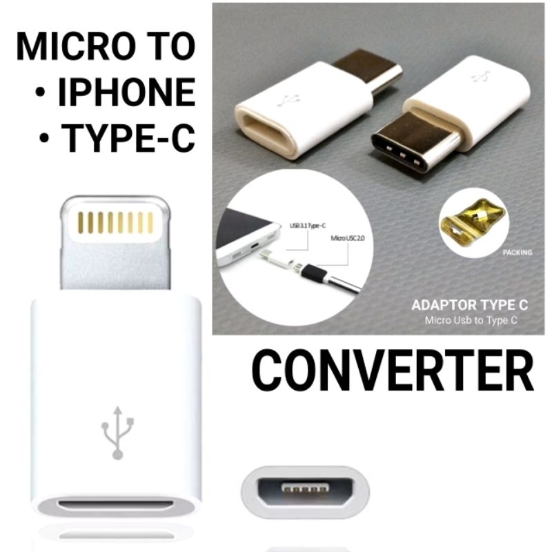Adapter Micro USB ke iPhone - 2..0A Sambungan Charger