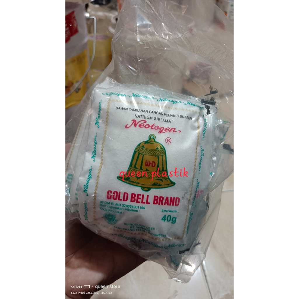 

Pemanis buatan neotogen lonceng hijau isi 10 bungkus