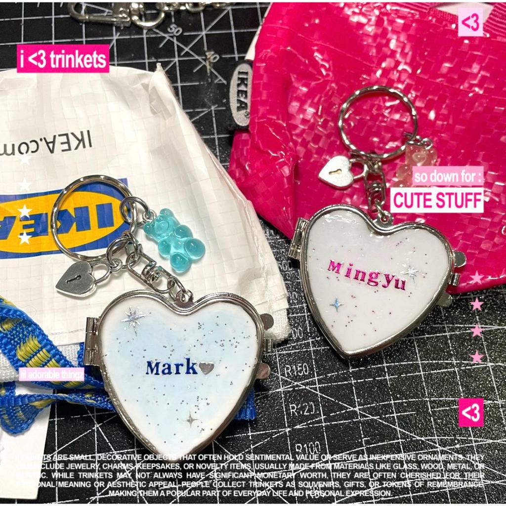 Mirror Keychain Epoxy Glitter Custom