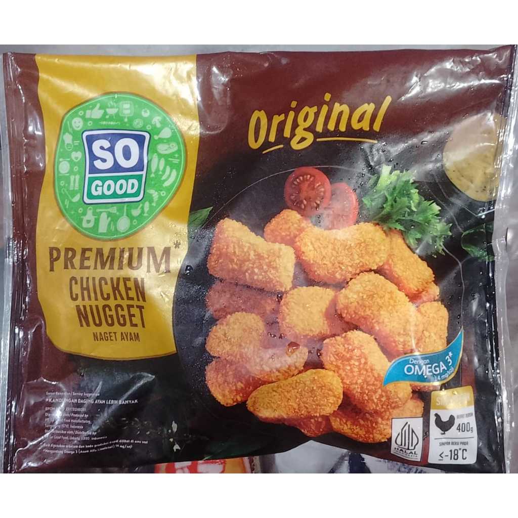 

SO GOOD PREMIUM Chicken Nugget Original 400 Gram Harga Promo