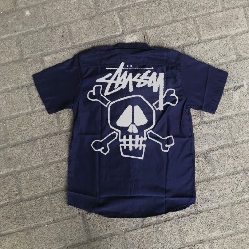 Reworked Kemeja Basic Stussy Skull