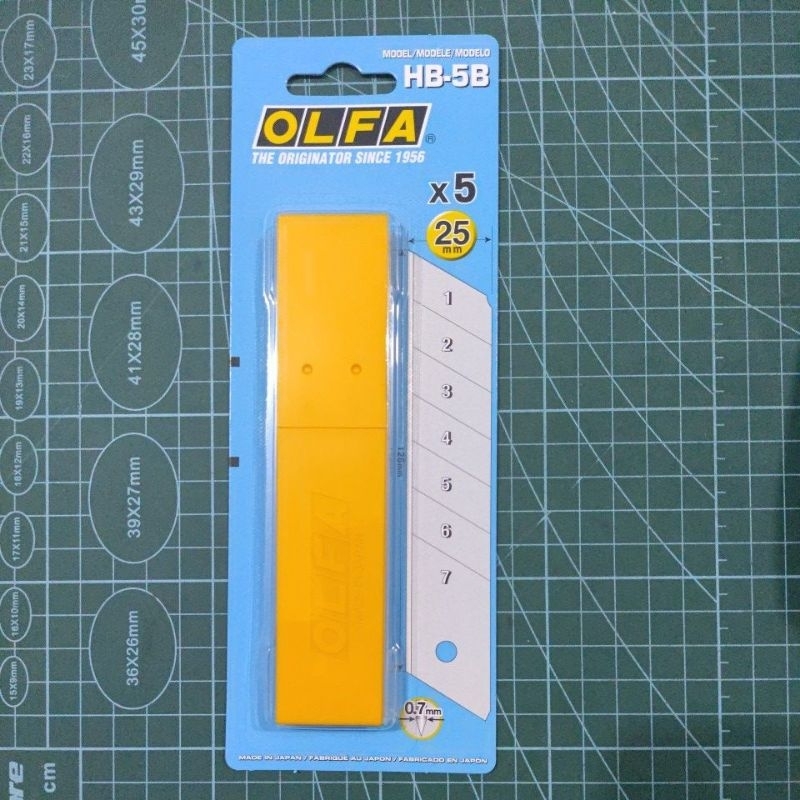 

gk OLFA HB-5B Refill Pisau Cutter 25mm (5pcs/pack) Spare Blade 25 mm HB-5 Orinal