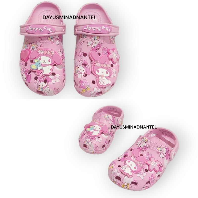Crocs Sandal Anak Perempuan / Sandal Clog / Crocs Sandal My melody Clog Anak