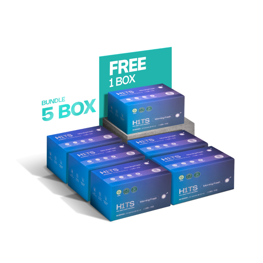 

[PARTY GOERS PACK] HITS Morning Fresh Jamu Anti Hangover 5 Box - 50 Sachet + FREE 1 Box (10 Sachet) Minuman Anti Hangover