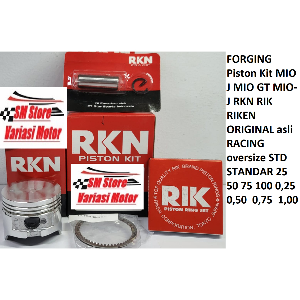 FORGING Piston Kit MIO J MIO GT MIO-J RKN RIK RIKEN ORIGINAL asli RACING oversize STD STANDAR 25 50 