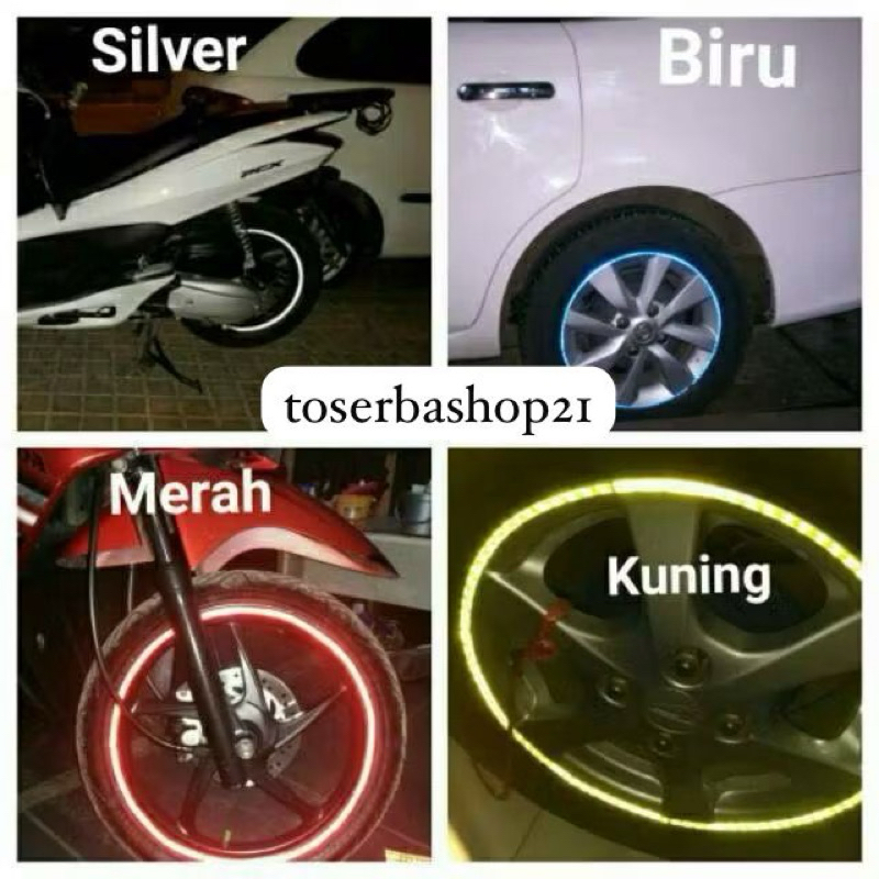 Stiker Pelek Tempelan Skotlet List Velg Sepeda Reflektif Stiker Ban Roda Motor  Mobil Reflektif Caha