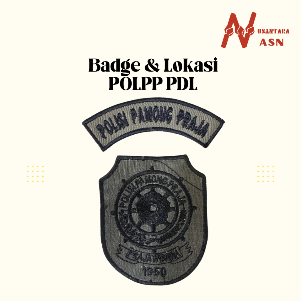 Atribut Badge Bordir Lokasi POLPP PDL Pakaian Dinas Lapangan