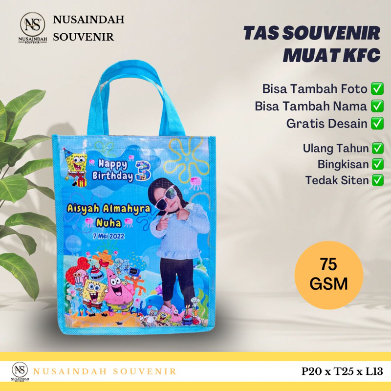 

Tas Ulang Tahun - Tas Tedak Siten - Tas Bingkisan - Muat KFC Kain 75GSM Sangat Tebal