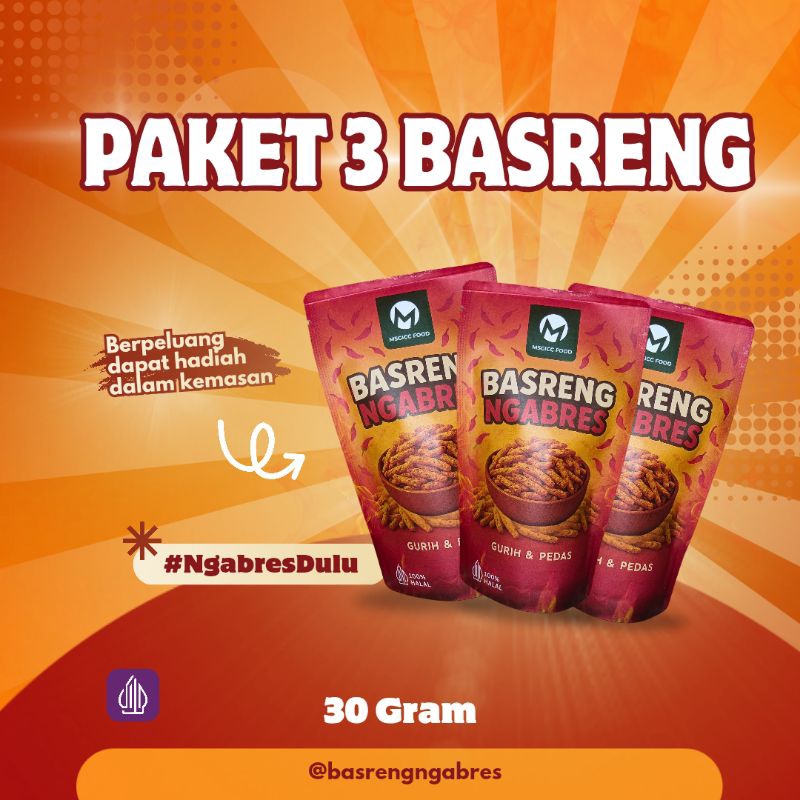 

[PROMO] Paket 3 Basreng Pedas Daun Jeruk MINI 30 Gram Basreng Ngabres