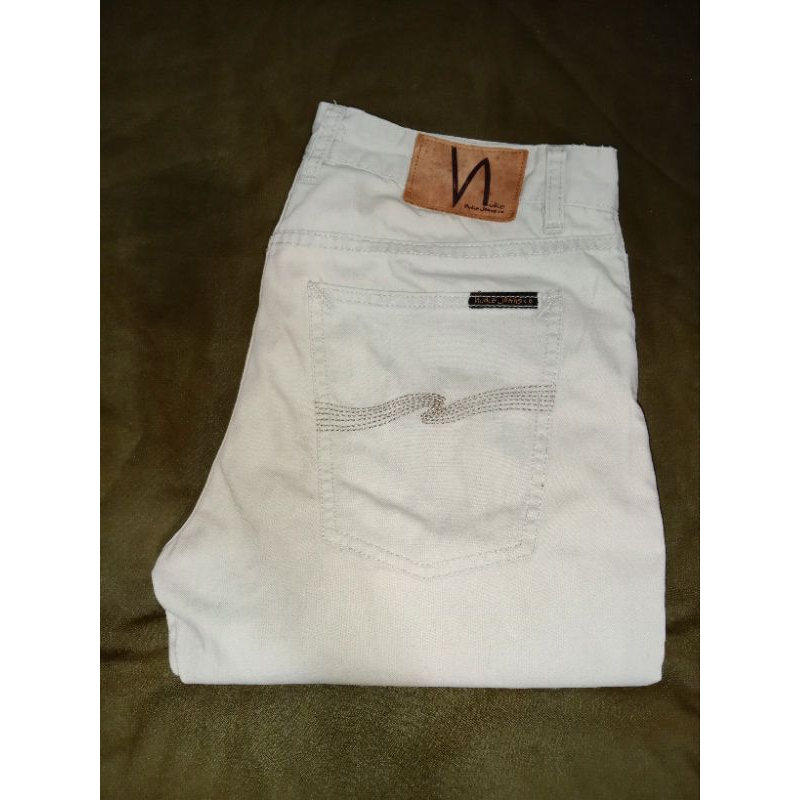 Nudie jeans co Original Broken white selvedge denim Celana Panjang levis