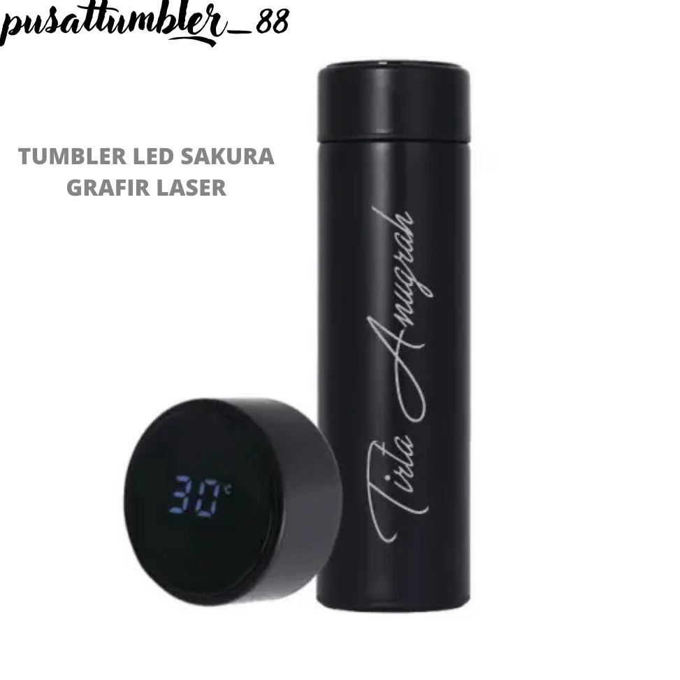 55 Rekomendasi Custom Grafir Tumbler LED Suhu botol minum stainless Custom Grafir Souvenir grosir mu