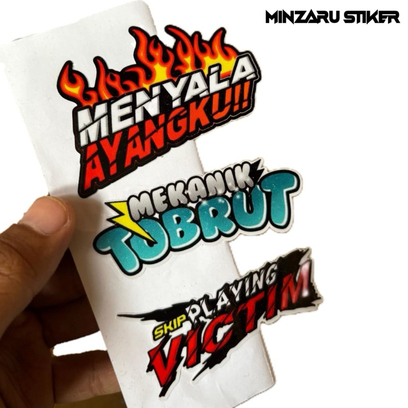 

MINZARU STIKER | STIKER PACK ISI 3 | MENYALA ABANGKU | PLAYING VICTIM