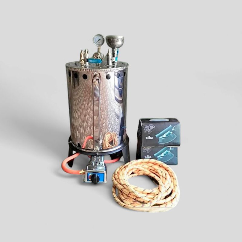 Boiler Setrika Uap Gas Laundry 20 Liter 1 Set Lengkap