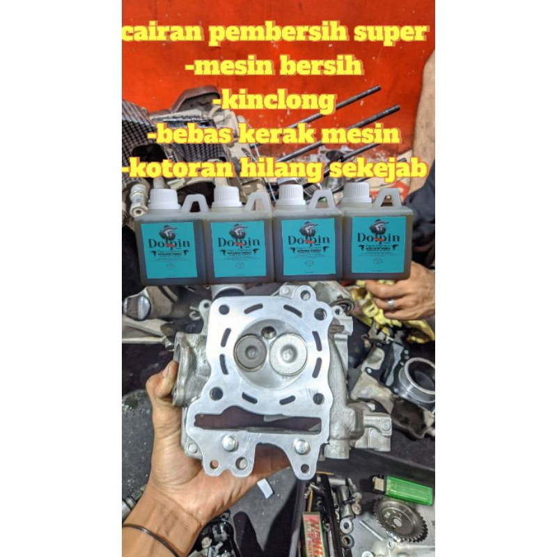 cairan pembersih kerak blok mesin motor dan mobil, Dolpin engine degreaser, cairan ajaib pembersih b