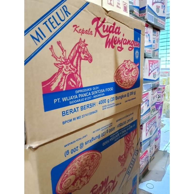 

Mie telur cap kuda Menjangan 1dus isi 20pcs