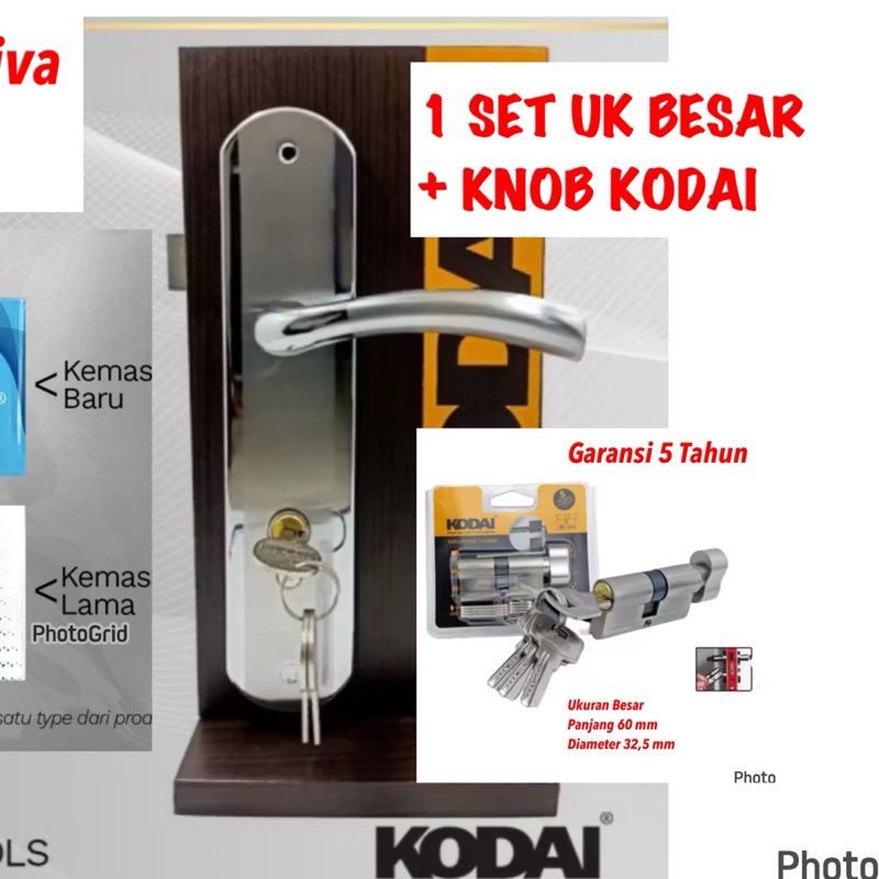HANDLE PINTU BESAR KODAI VIVA + KNOB PUTAR KODAI GARANSI 5 TAHUN kunci pintu besar + knop kodai puta
