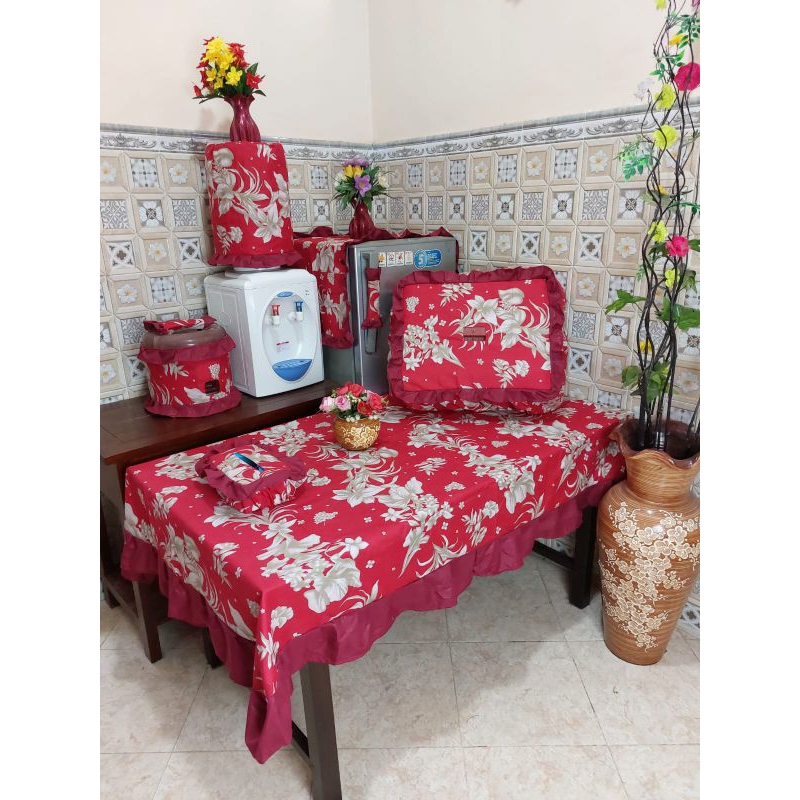 Kitchen Set Taplak Meja Makan Tudung Saji Tempat Tisu Sarung Mejicom Taplak Kulkas Tutup Galon