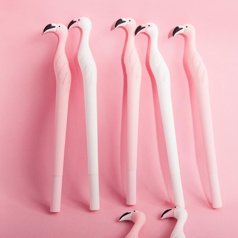 

((2 VARIAN)) PULPEN GEL KARAKTER CARTOON - FLAMINGO PUTIH DAN PINK - SPECIAL EDITION