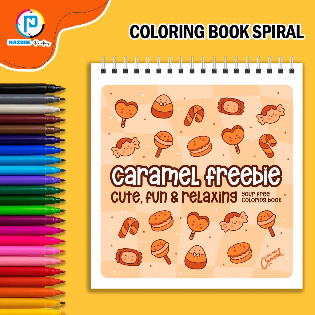 

Caramel Freebie 14 Page Coloring Book Buku Mewarnai Spiral