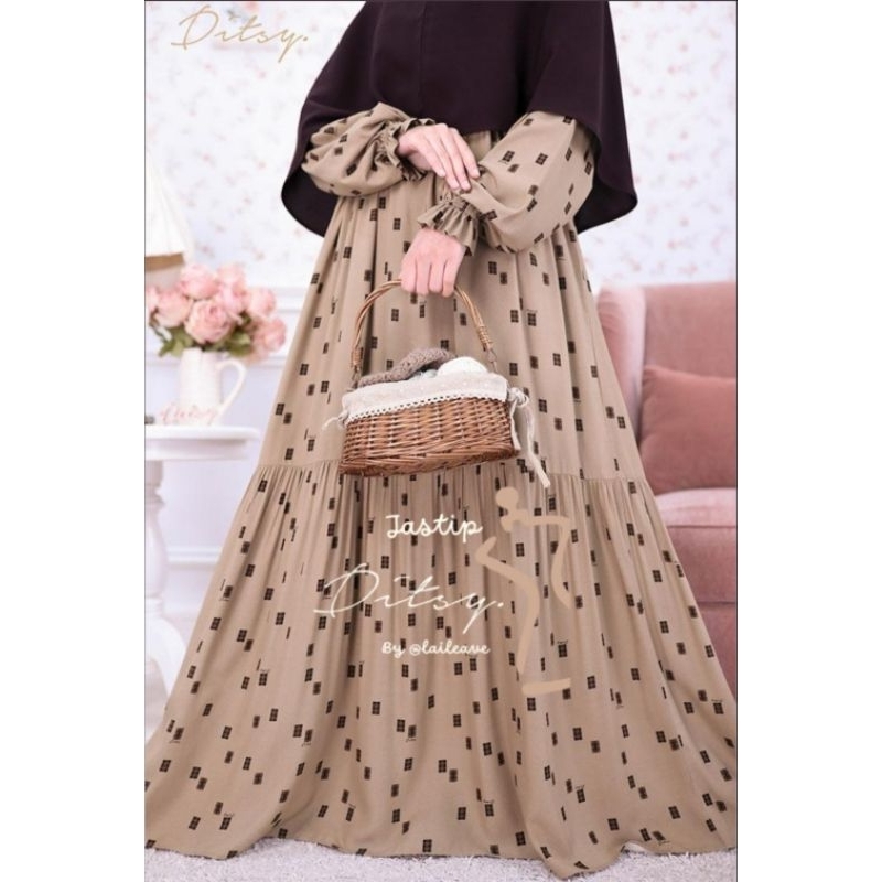 Ditsy Night Gown Cavel Mocca XL