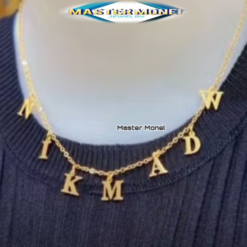 kalung rumbai kalung nama kalung nama titanium kalung nama lapis emas