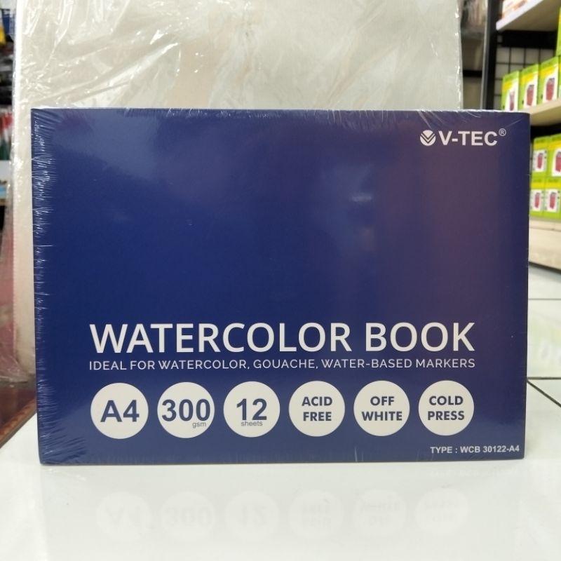 

Watercolor Book V-Tec A4 300gsm buku lukis