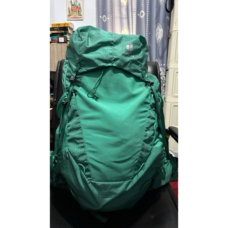 carrier backpack Deuter Aircontact Ultralight 50L + 5L green tosca hijau second mint condition