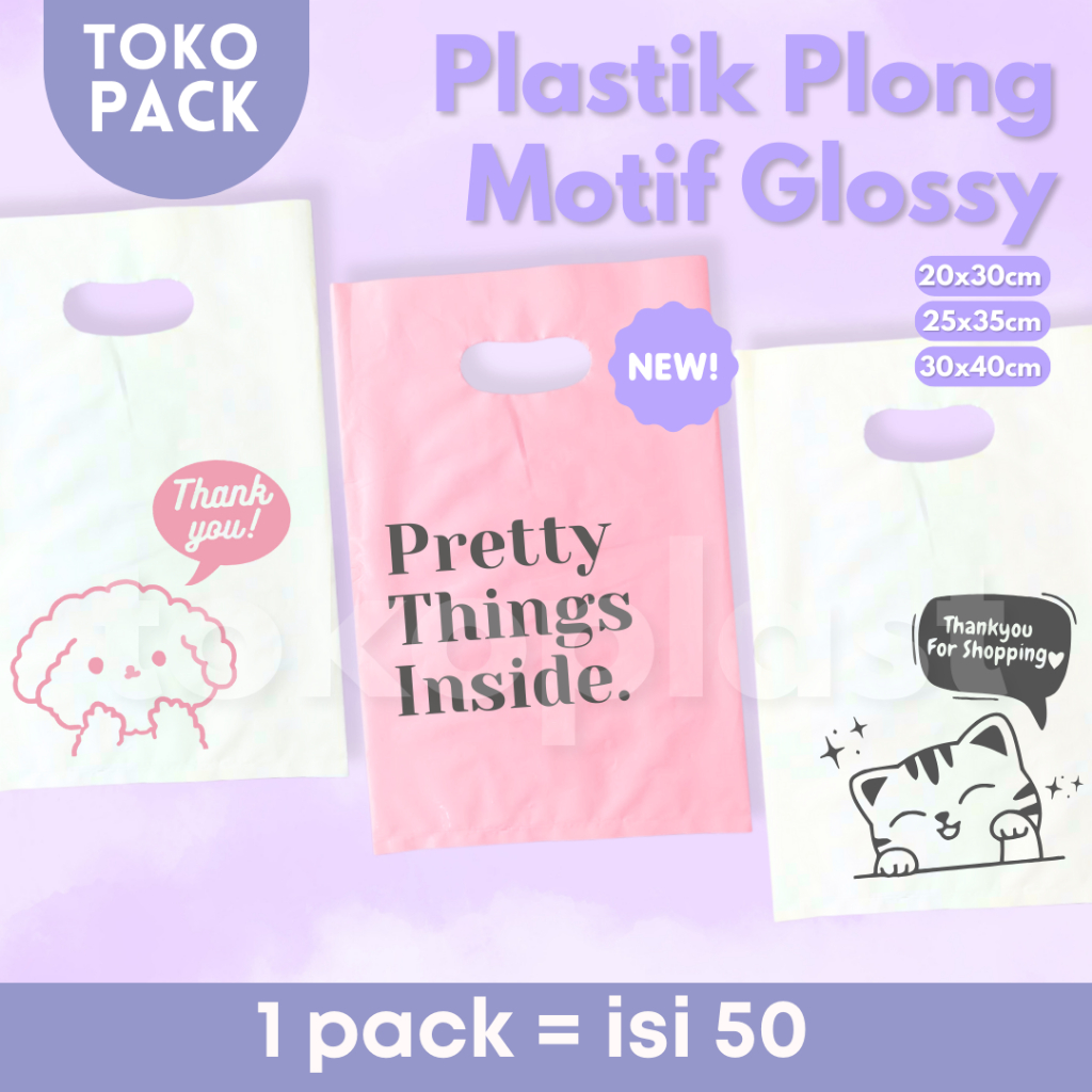 Promo! Kresek Pe Plong Oval Motif Kantong Plastik Olshop Baju Butique Skincare 15X22 - 20X30 -25X35