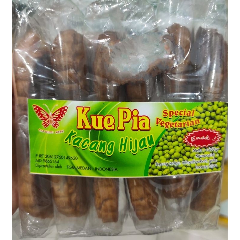 

Taman Gembira Kue Pia / Kue kacang hijau / kue kacang hitam 12pcs halal Vegetarian Friendly 260gr zc