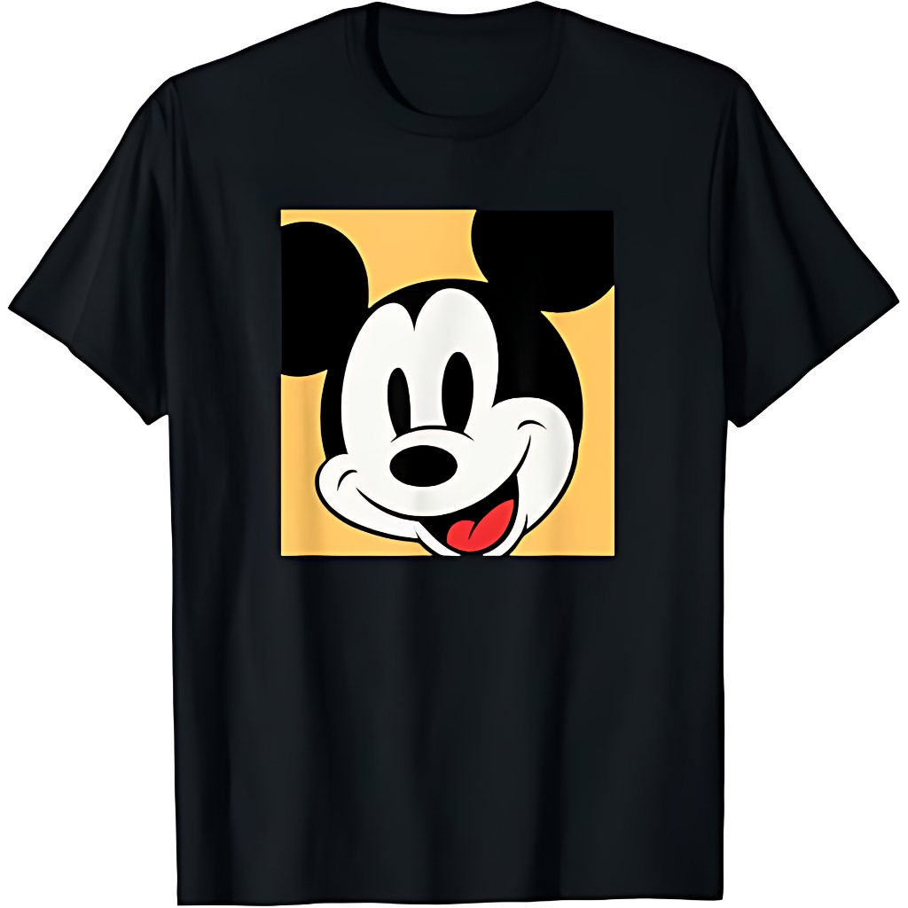 Kaos Dewasa Disney Mickey Mouse Comic Black T-Shirt / Mickey Mouse Vintage