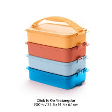 Tupperware Rantang Kotak Susun 4 Clik To go 900ml