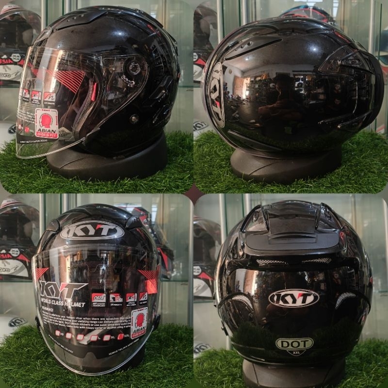 KYT GALAXY FLAT R SOLID BLACK GLOSSY XXL ORIGINAL KYT