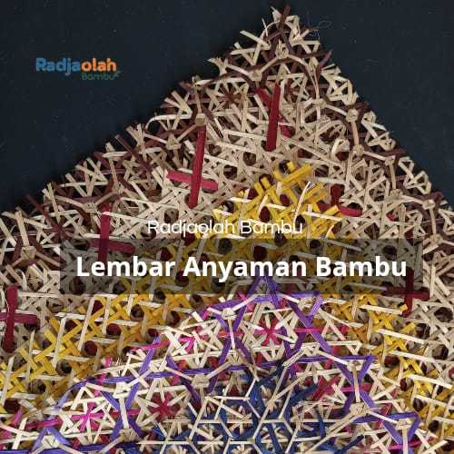 Lembar Anyaman Bambu Motif Berwarna Cantik / anyaman bambu/ bahan anyaman / lembaran anyaman